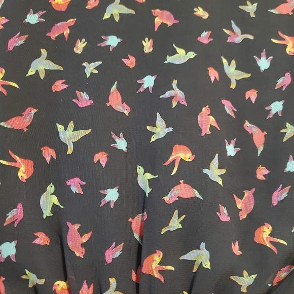 Multicolor watercolor bird dress - Picture 2 of 4